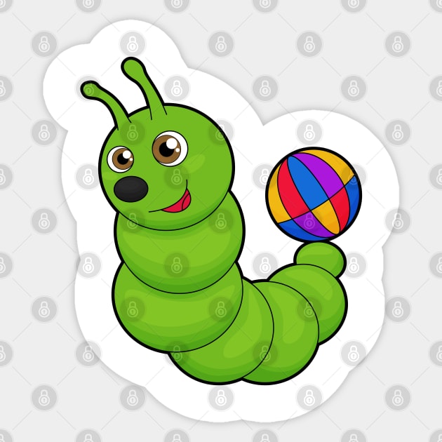 Caterpillar with Water polo Sticker by Markus Schnabel